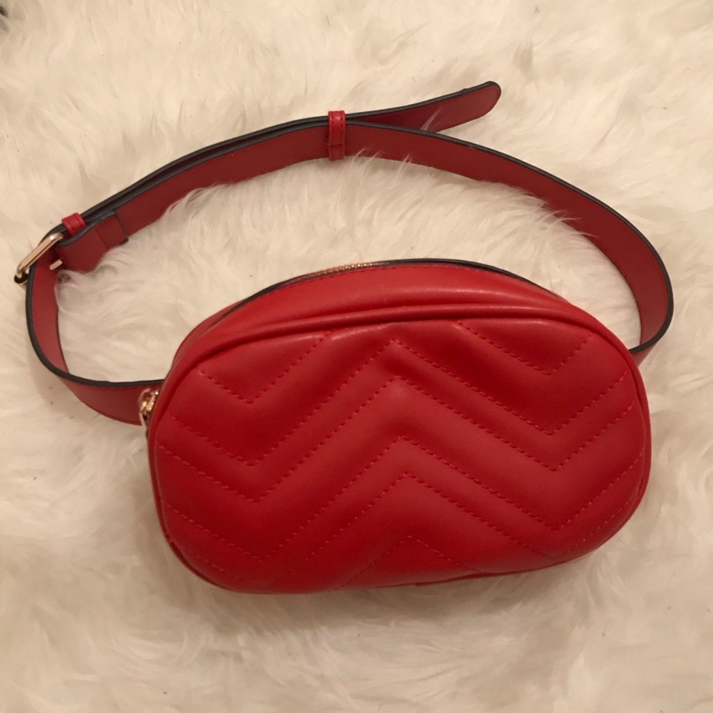Red Quilted Fanny Pack